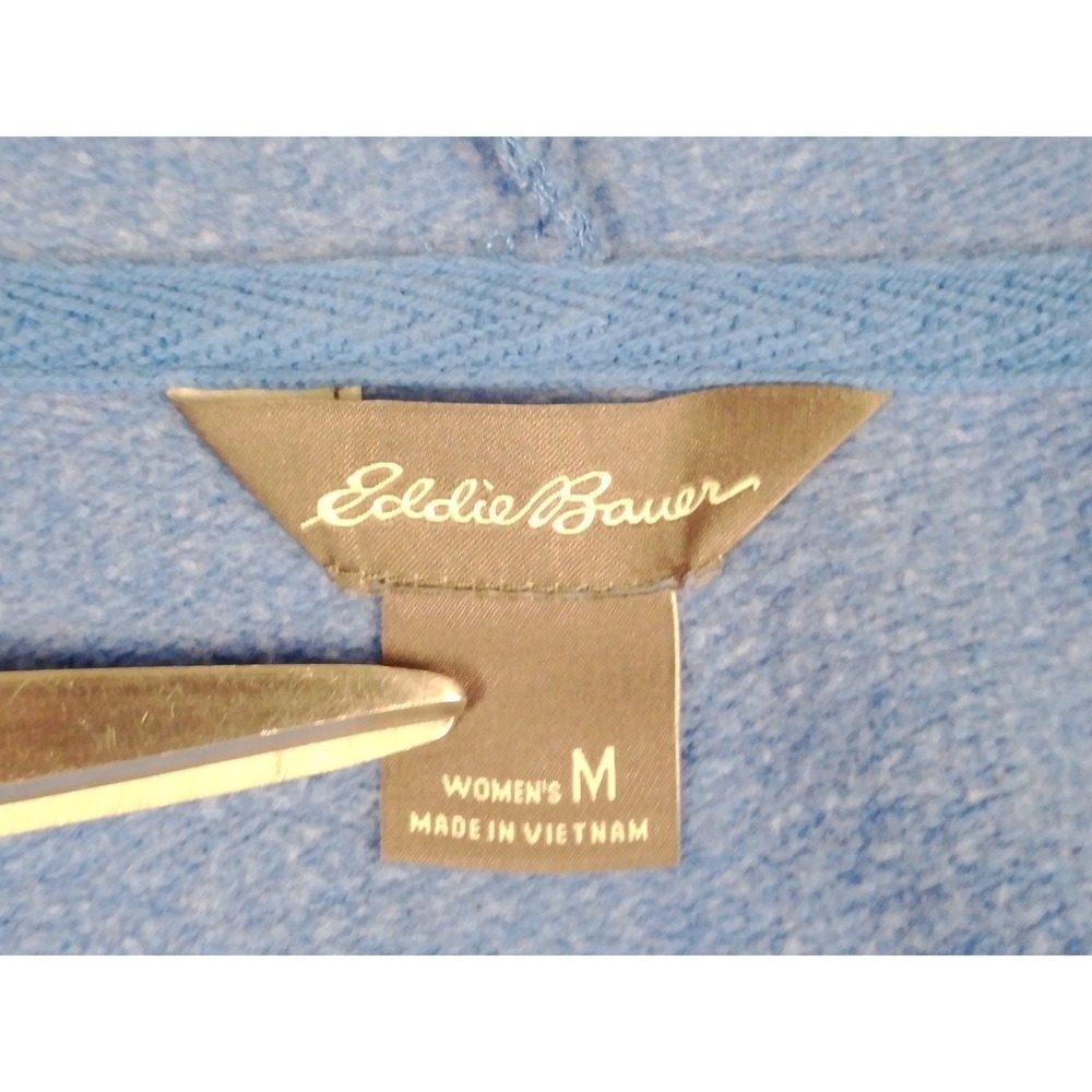 Eddie Bauer Blue Full Zip Hooded Sweatshirt Hoodie Women's Medium Cotton Blend - Picture 3 of 7